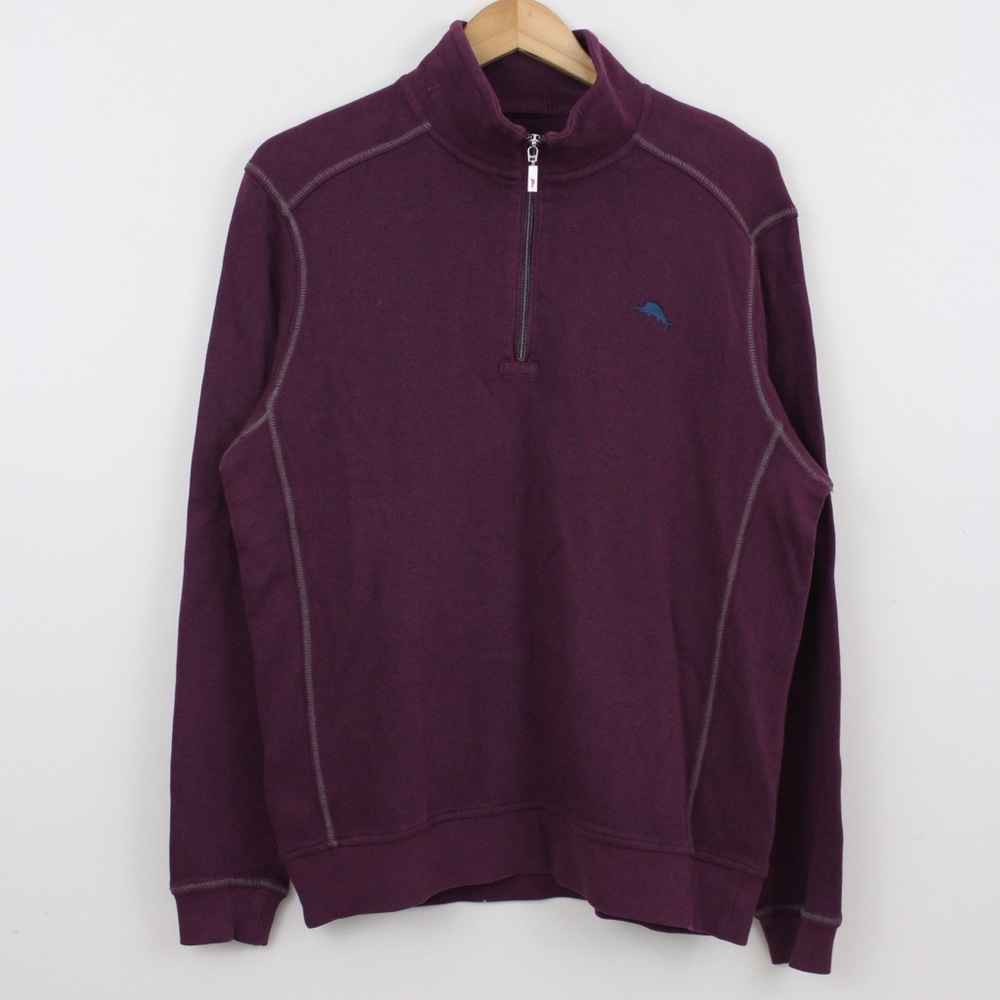 Tommy Bahama Grape Wine 1/4 Zip Pullover Sweater